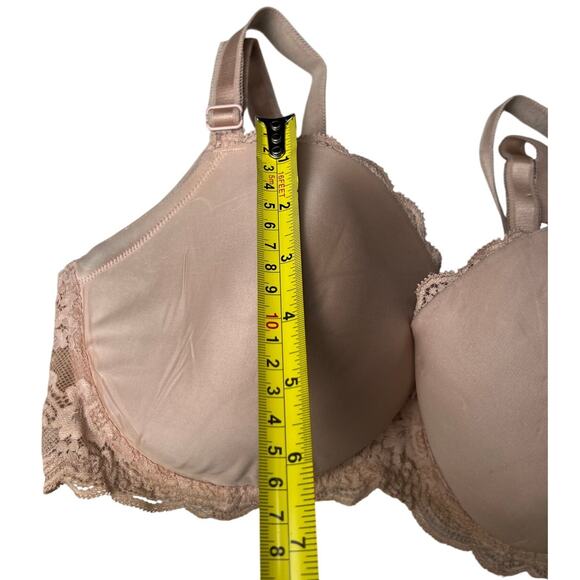 Victoria's Secret Women's Cream and Brown Bra 36DD Used - Picture 3 of 6